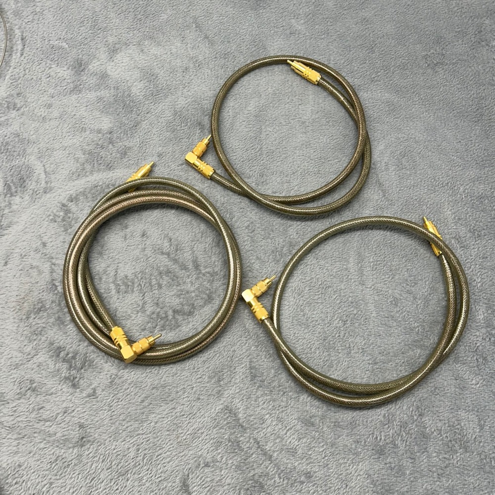 Heavy Duty RCA Audio Cables Set 72in and 36in Gold Plated Right Angle 3 Pack